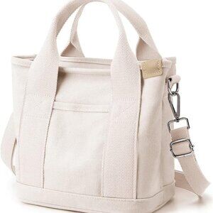 Small Tote Bag with Zipper Tote Bag for Women Canvas Crossbody Bag Shoulder Bag